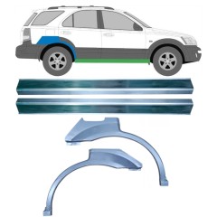 Reperaturka progu + błotnika tylnego do Kia Sorento 2002-2009 / Lewa+Prawa / Zestaw 10696