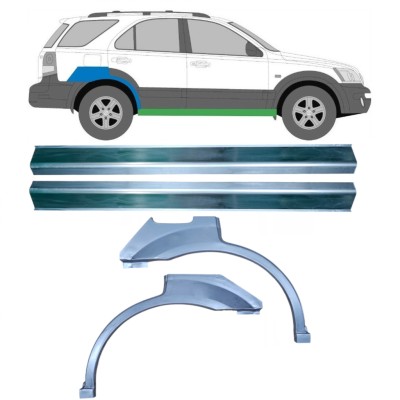 Reperaturka progu + błotnika tylnego do Kia Sorento 2002-2009 / Lewa+Prawa / Zestaw 10696