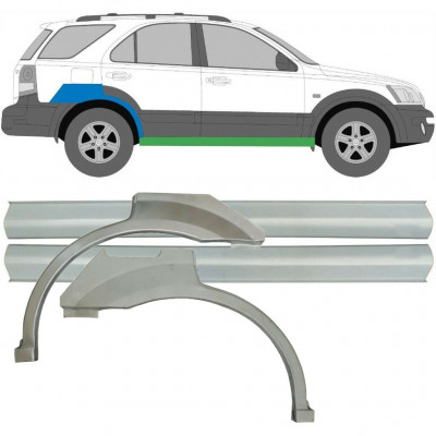 Reperaturka progu + błotnika tylnego do Kia Sorento 2002-2009 / Zestaw 10696