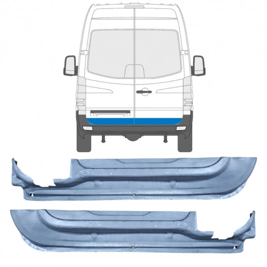 Reperaturka drzwi tylnych do Mercedes Sprinter 2006- / Lewa+Prawa / Zestaw 9555