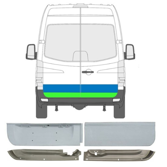 Reperaturka drzwi tylnych do Mercedes Sprinter 2006-2018 / Lewa+Prawa / Zestaw 6050