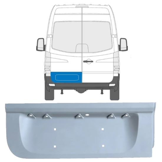 Reperaturka drzwi tylnych niska do Volkswagen Crafter 2005-2017 / Lewa 17172