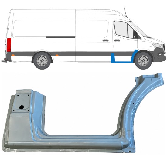Reperaturka progu + nadkola przedniego do Mercedes Sprinter 2018- / Prawa 17090