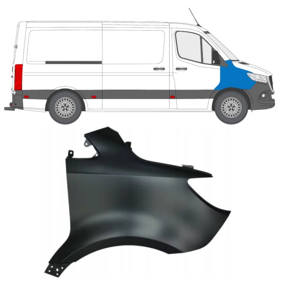 Błotnik przedni do Mercedes Sprinter 2018- / Prawa 14939 Błotnik przedni do Mercedes Sprinter 2018- / Prawa 14939