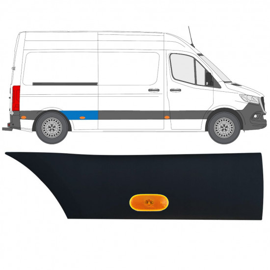 Listwa boczna błotnika tylnego z lampą do Mercedes Sprinter 2018- / Prawa / Zestaw 12968