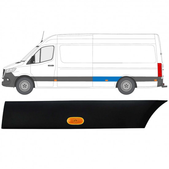 Listwa boczna błotnika tylnego z lampą do Mercedes Sprinter 2018- / Lewa / Zestaw 12965