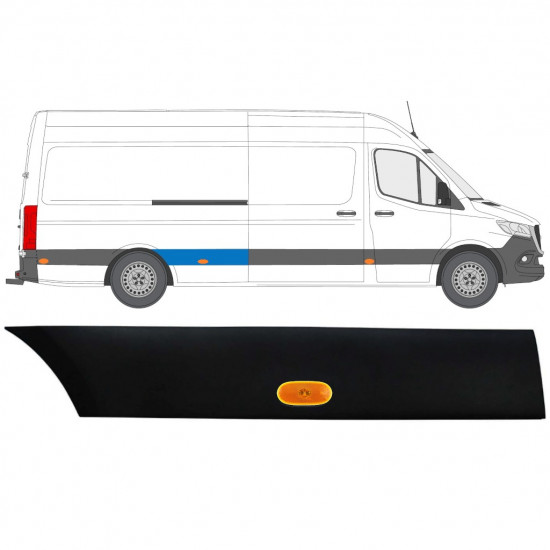 Listwa boczna błotnika tylnego z lampą do Mercedes Sprinter 2018- / Prawa / Zestaw 12964