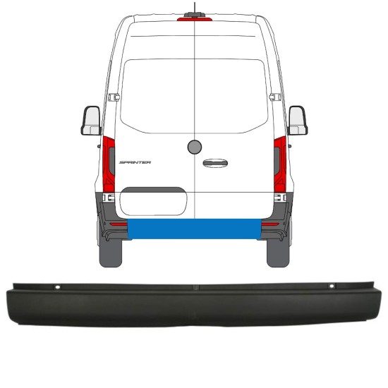 Tylny zderzak do Mercedes Sprinter 2018- 14942 Tylny zderzak do Mercedes Sprinter 2018- 14942