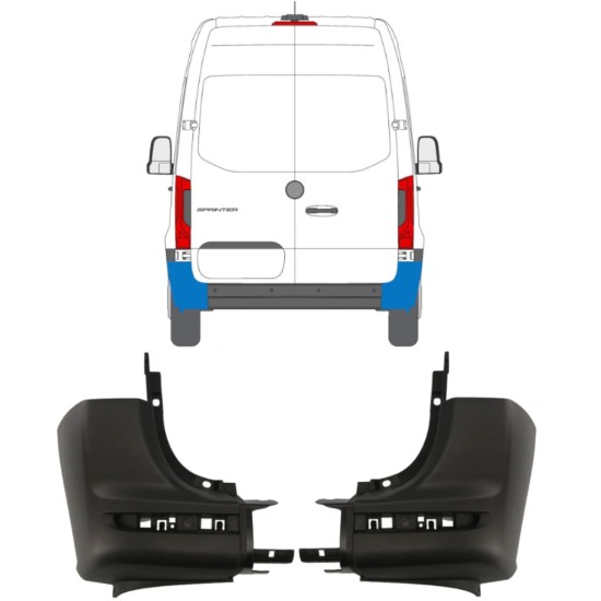 Narożnik zderzaka tylnego do Mercedes Sprinter 2018- / Lewa+Prawa / Zestaw 14945 Narożnik zderzaka tylnego do Mercedes Sprinter 2018- / Lewa+Prawa / Zestaw 14945