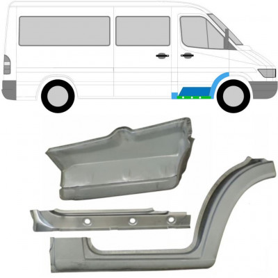 MERCEDES SPRINTER 1995-2006 REPERATURKA STOPNIA PRZEDNIEGO+ BŁOTNIK PANEL NAPRAWCZY + WEWNĘTRZNA REPERATURKA PROGU / ZESTAW / PRAWA STRONA