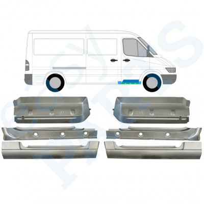 MERCEDES SPRINTER 1995-2006 REPERATURKA STOPNIA PRZEDNIEGO+ BŁOTNIK PANEL NAPRAWCZY + WEWNĘTRZNA REPERATURKA PROGU / ZESTAW / PRAWA STRONA + LEWA STRONA