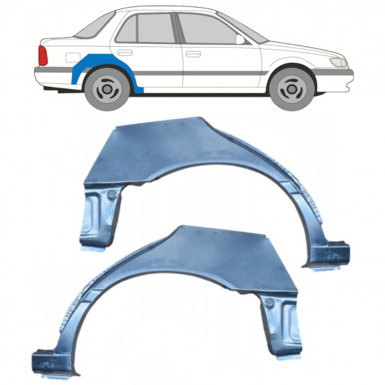 Reperaturka błotnika tylnego do Nissan Sunny N14 1991-1994 / Lewa+Prawa / Zestaw 11054