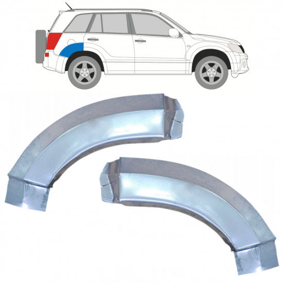 Reperaturka błotnika tylnego część tylna do Suzuki Grand Vitara 2005-2012 / Lewa+Prawa / Zestaw 9888