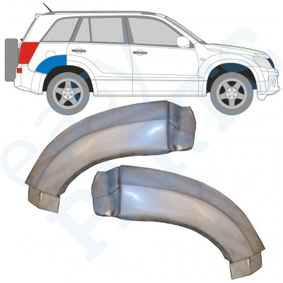 Reperaturka błotnika tylnego część tylna do Suzuki Grand Vitara 2005-2012 / Lewa+Prawa / Zestaw 9888