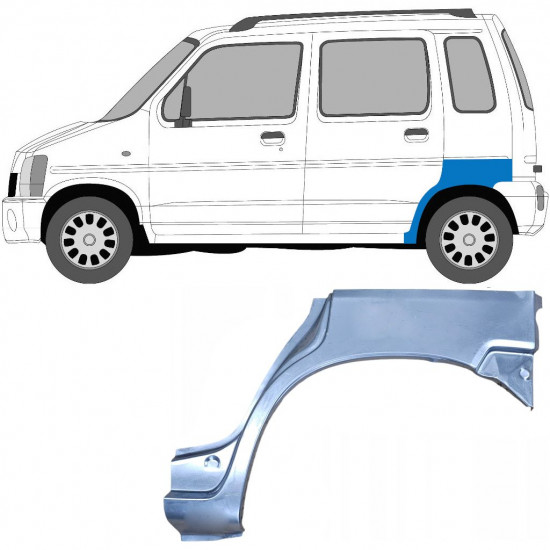 SUZUKI WAGON R+ 1993-2000 REPERATURKA BŁOTNIKA TYLNEGO / LEWA STRONA