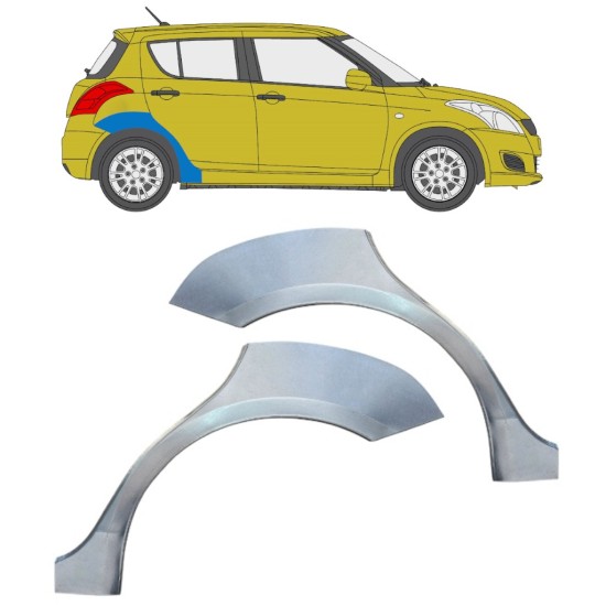 Reperaturka błotnika tylnego do Suzuki Swift 2010-2017 / Lewa+Prawa / Zestaw 16366