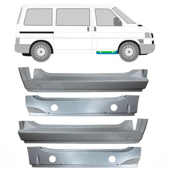 Reperaturka progu przedniego wewnętrzna + zewnętrzna do Volkswagen Transporter T4 1990-2003 / Zestaw 9907