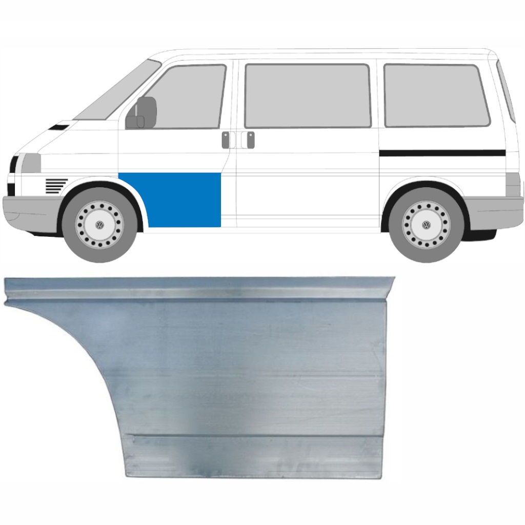 VW T4 1990-2003 PRZÓD DRZWI ZEWNĘTRZNY POSZYCIE PANEL / LEWA STRONA