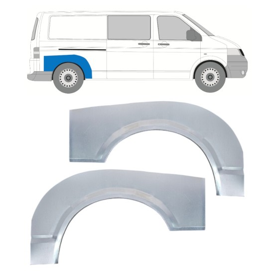 Reperaturka błotnika tylnego do Volkswagen Transporter T5 2003-2015 / Lewa+Prawa / Zestaw 16372