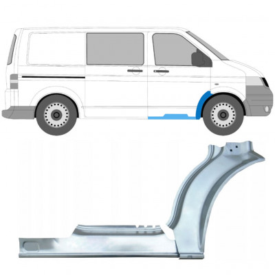 Reperaturka progu + błotnika przedniego do Volkswagen Transporter T5 2003-2015 / Prawa / Zestaw 12636