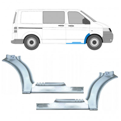 VOLKSWAGEN TRANSPORTER T5 2003-2015 REPERATURKA BŁOTNIKA PRZEDNIEGO + PRÓG / ZESTAW / PRAWA STRONA + LEWA STRONA