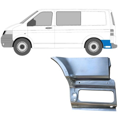 Reperaturka błotnika tylnego część dolna za kołem do Volkswagen Transporter T5 2003-2015 / Lewa 16263
