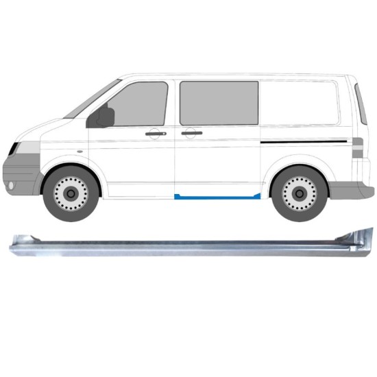 Pełny próg drzwi przesuwnych do Volkswagen Transporter T5 2003-2015 / Lewa 16976