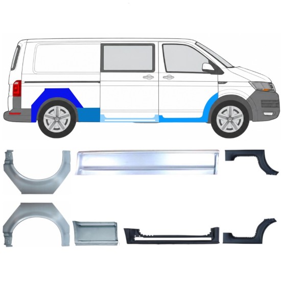 Reperaturka progu + błotnika tylnego do Volkswagen Transporter T6 2015-2024 17138