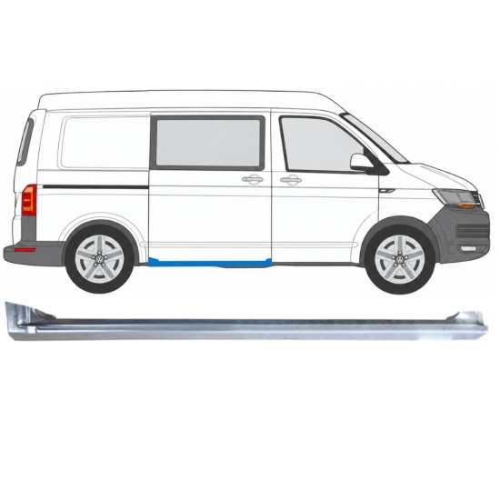 Pełny próg drzwi przesuwnych do Volkswagen Transporter T6 2015-2024 / Prawa 17179