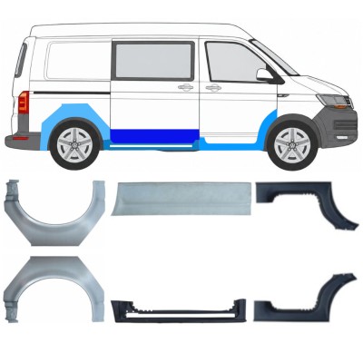 Reperaturka progu + błotnika tylnego do Volkswagen Transporter T6 2015-2024 17136