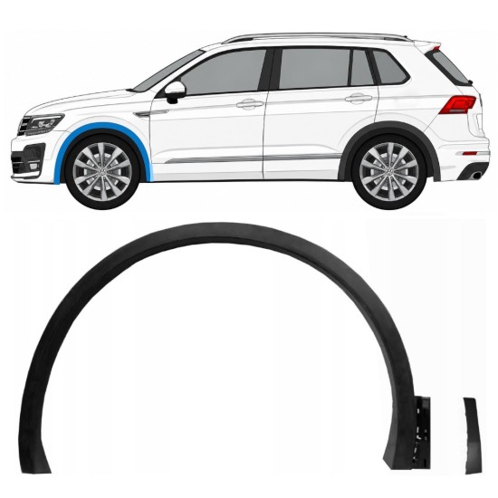 Listwa boczna błotnika przedniego do Volkswagen Tiguan 2016-2020 R-Line / Lewa / Zestaw 14853