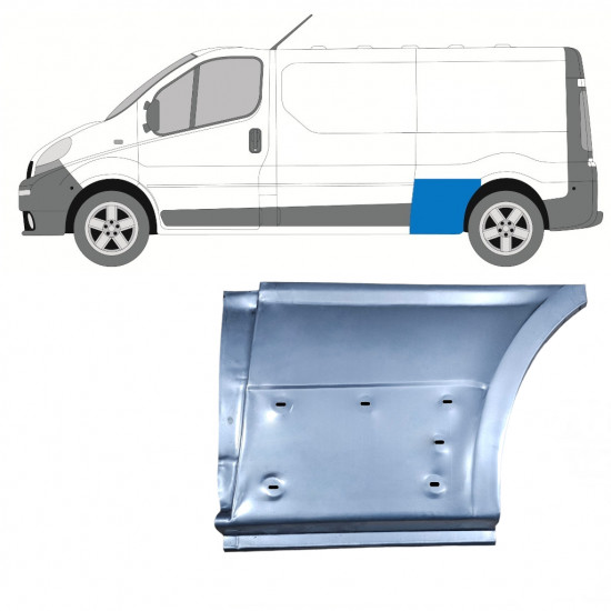 RENAULT TRAFIC 2001-2014 DŁUGI ROZSTAW OSI REPERATURKA BŁOTNIKA TYLNEGO / LEWA STRONA