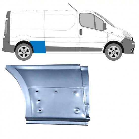 RENAULT TRAFIC 2001-2014 DŁUGI ROZSTAW OSI REPERATURKA BŁOTNIKA TYLNEGO / PRAWA STRONA