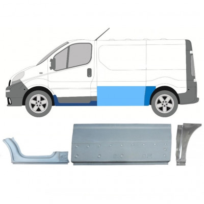 RENAULT TRAFIC OPEL VIVARO 2001-2014 KRÓTKI ROZSTAW OSI PANEL NAPRAWCZY / ZESTAW / LEWA STRONA