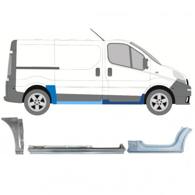 RENAULT TRAFIC OPEL VIVARO 2001-2014 KRÓTKI ROZSTAW OSI PANEL NAPRAWCZY / ZESTAW / PRAWA STRONA