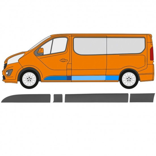 Listwa boczna do Renault Trafic 2014- / LWB / Lewa / Zestaw 11255