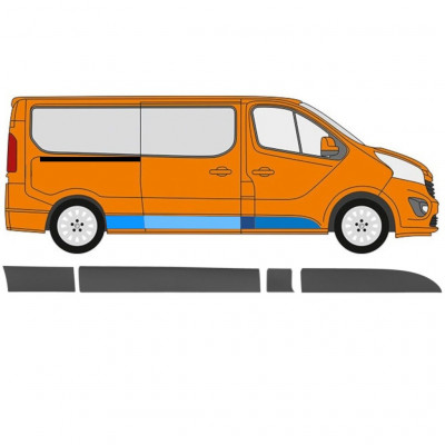 RENAULT TRAFIC 2014- DŁUGI LISTWA BOCZNA / ZESTAW / PRAWA STRONA