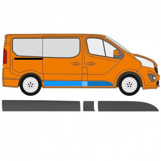 Listwa boczna do Renault Trafic 2014- / SWB / Prawa / Zestaw 11256