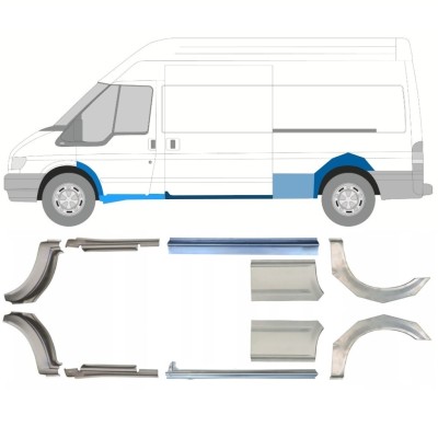 Reperaturka progu + błotnika tylnego do Ford Transit 2000-2013 / Zestaw 12677