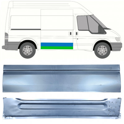 FORD TRANSIT 2000-2013 DŁUGI ROZSTAW OSI / ŚREDNI ROZSTAW OSI DRZWI PRZESUWNE WEWNĘTRZNY ZEWNĘTRZNY PANEL NAPRAWCZY / ZESTAW / PRAWA STRONA