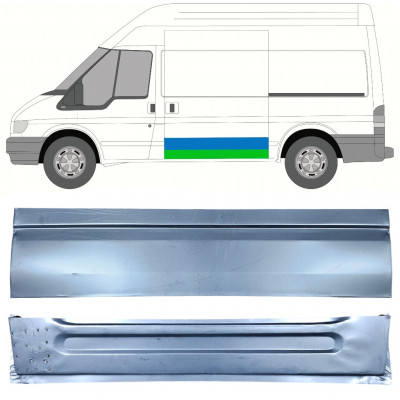 FORD TRANSIT 2000-2013 DŁUGI ROZSTAW OSI / ŚREDNI ROZSTAW OSI DRZWI PRZESUWNE WEWNĘTRZNY ZEWNĘTRZNY PANEL NAPRAWCZY / ZESTAW / LEWA STRONA