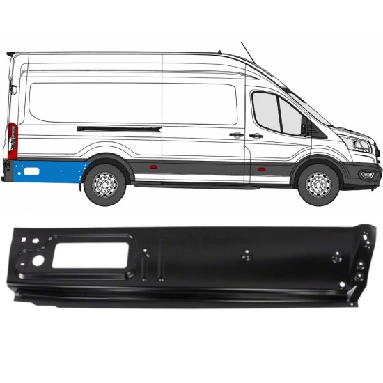 Reperaturka błotnika tylnego część tylna do Ford Transit 2014- 2014-2026 / Prawa 17088