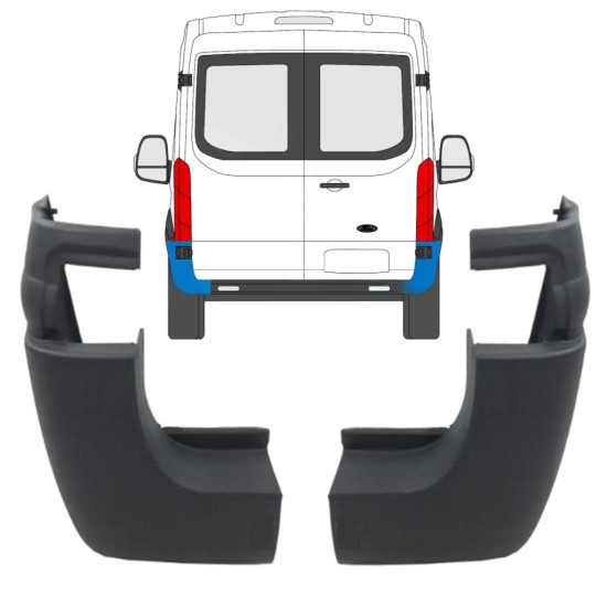 Narożnik zderzaka tylnego do Ford Transit 2014- / Lewa+Prawa / Zestaw 9731