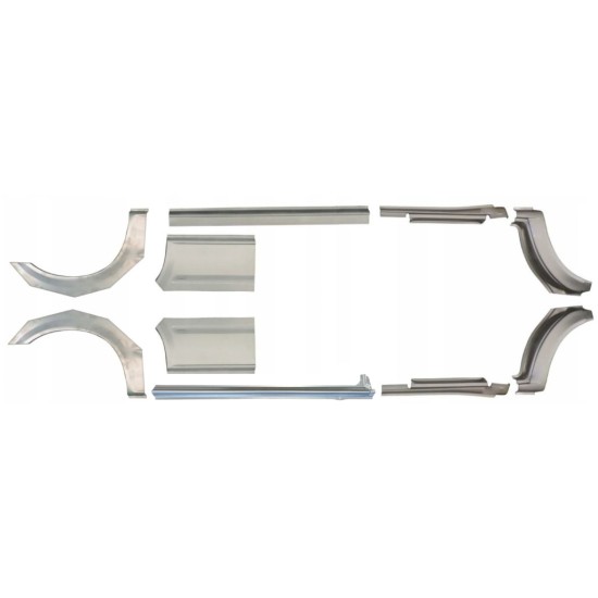 Reperaturka progu + błotnika tylnego do Ford Transit 2000-2013 / LWB / Lewa+Prawa / Zestaw 10630