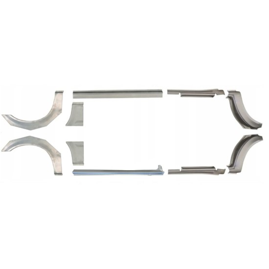 Reperaturka progu + błotnika tylnego do Ford Transit 2000-2013 / Lewa+Prawa / Zestaw 10637
