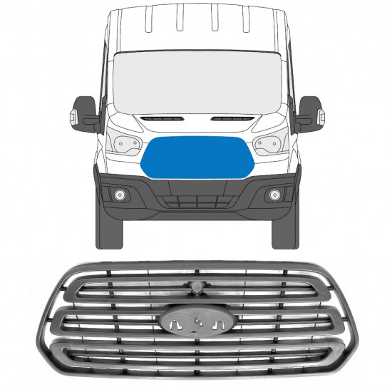 FORD TRANSIT 2014- GRILL GRAY