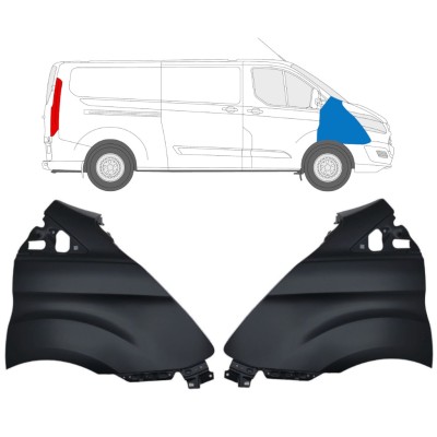 Błotnik przedni do Ford Transit Custom 2013-2017 / Lewa+Prawa / Zestaw 17097
