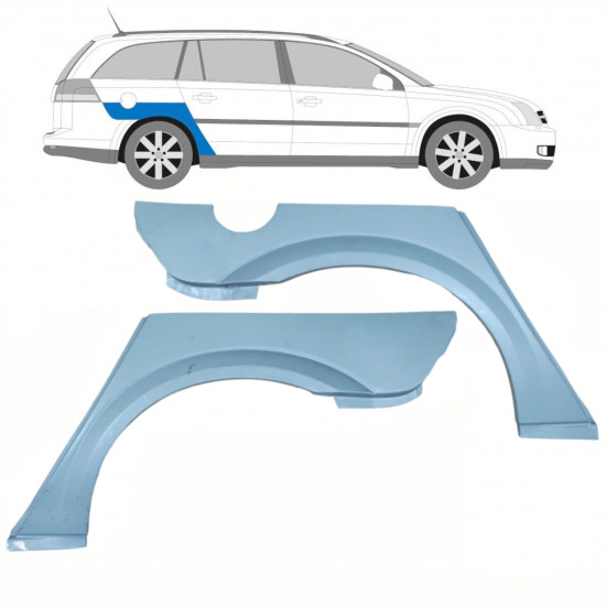 Reperaturka błotnika tylnego do Opel Vectra 2002-2009 / Lewa+Prawa / Zestaw 10575