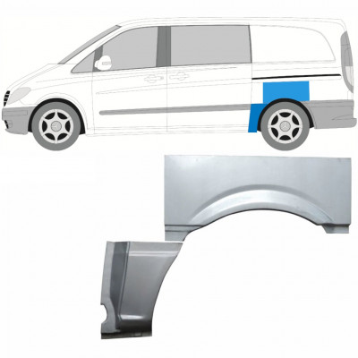 MERCEDES VITO 2003-2010 REPERATURKA BŁOTNIKA TYLNEGO / KRÓTKI / LEWA STRONA / ZESTAW