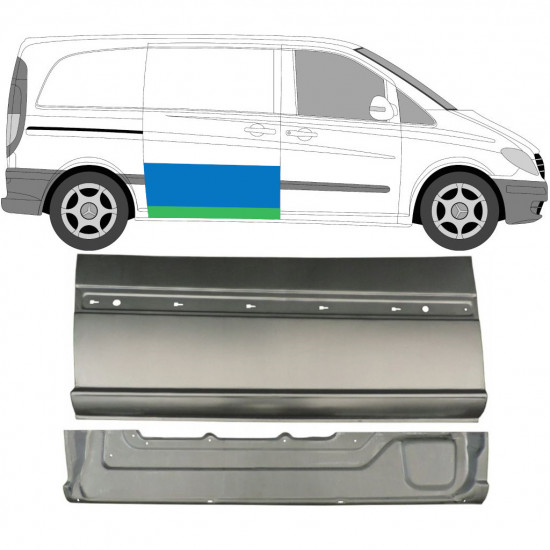 MERCEDES VITO 2003-2014 DRZWIOWY PRZESUWNE PANEL ZEWNĘTRZNY + WEWNĘTRZNY / ZESTAW